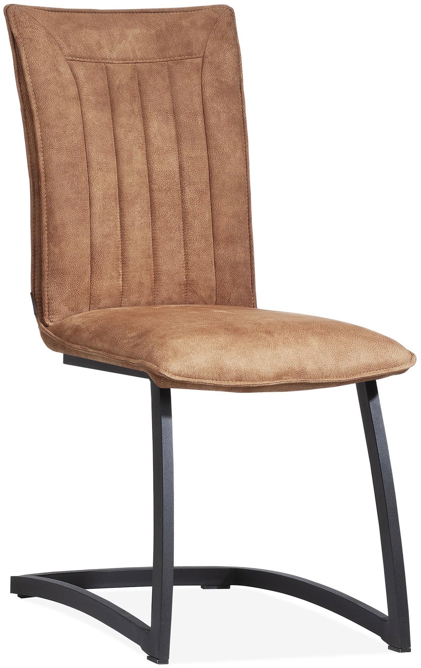 Freischwinger Stuhl Amaro Kunstleder in 3 Farben Cognac Grün Anthrazit mit Metallgestell