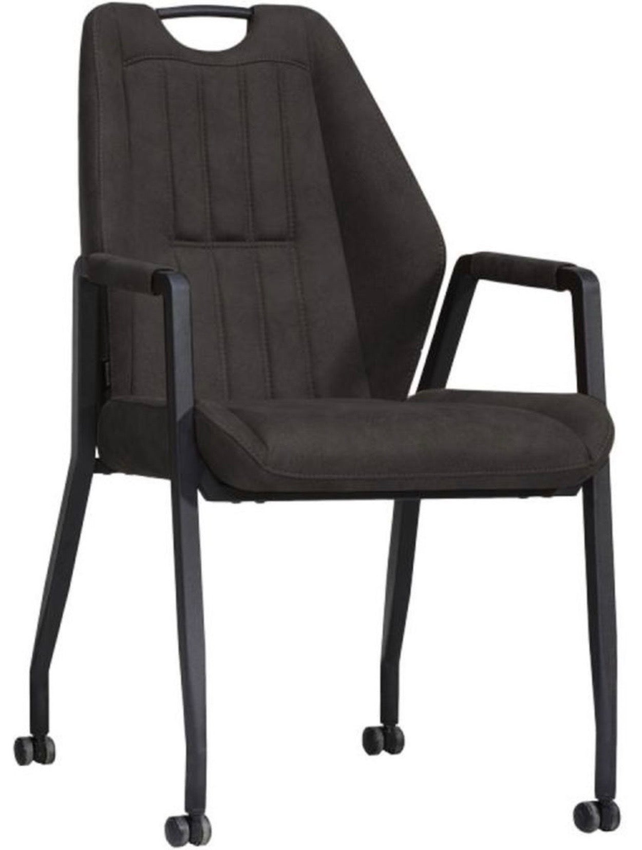 Fauteuil à roulettes Axena en microfibre en 3 couleurs Cognac marron Vert Anthracite