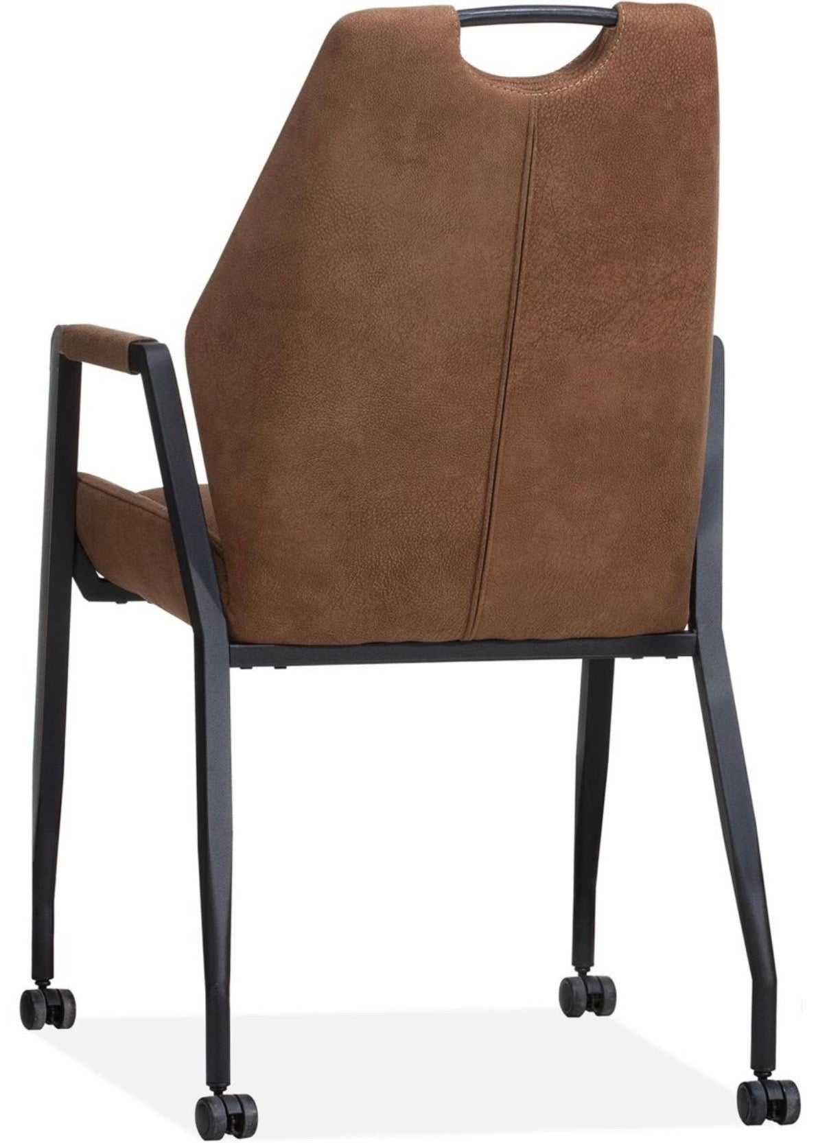 Fauteuil à roulettes Axena en microfibre en 3 couleurs Cognac marron Vert Anthracite