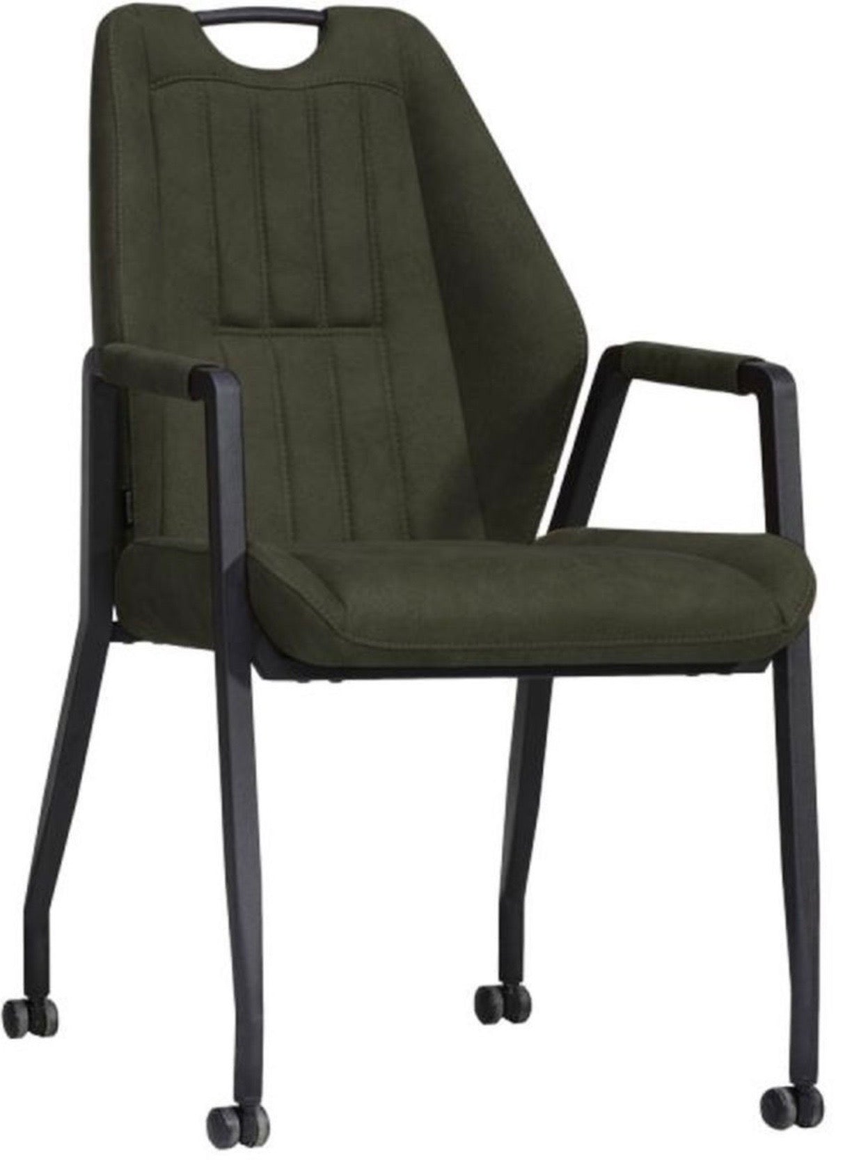 Fauteuil à roulettes Axena en microfibre en 3 couleurs Cognac marron Vert Anthracite