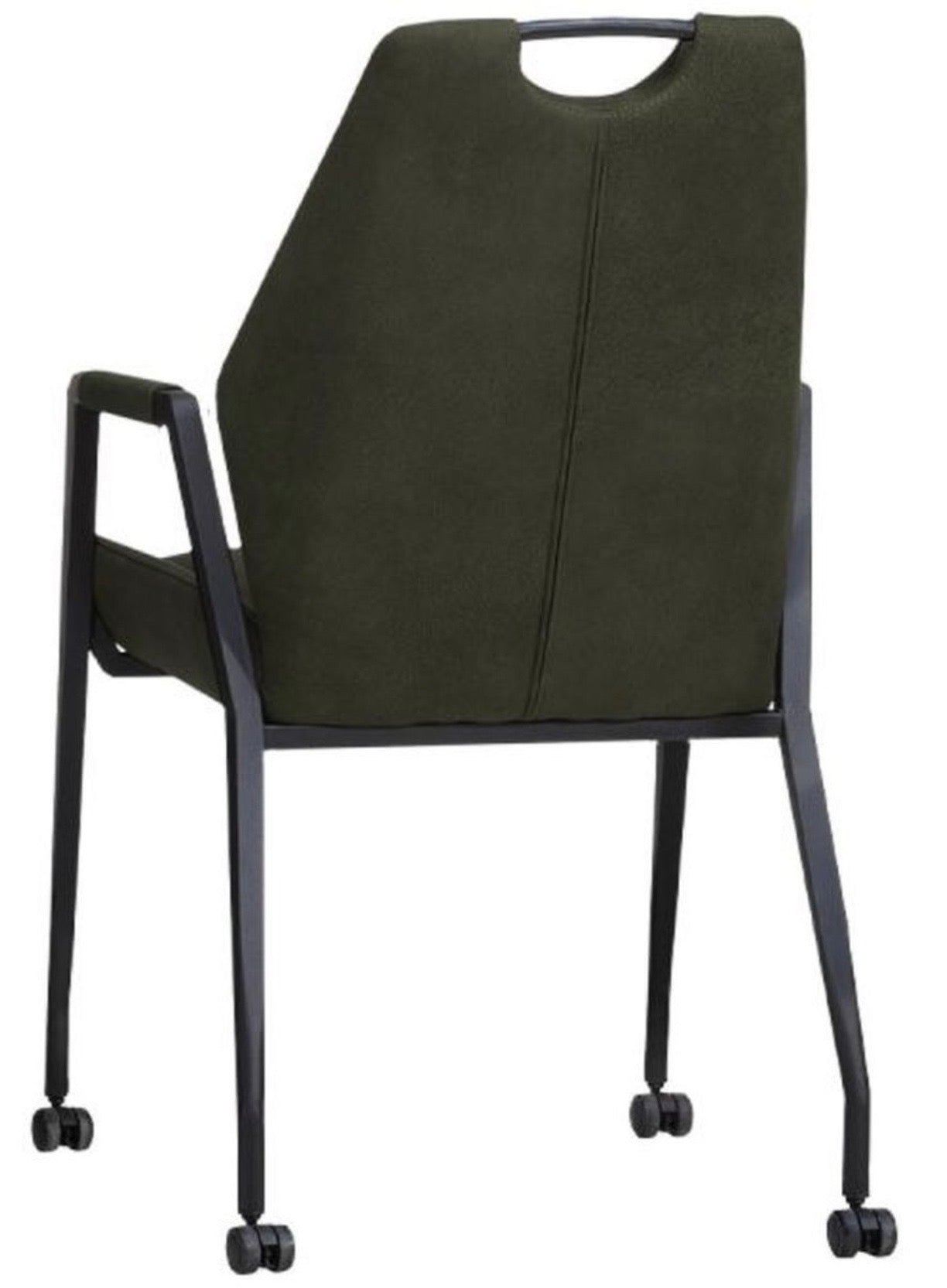 Fauteuil à roulettes Axena en microfibre en 3 couleurs Cognac marron Vert Anthracite