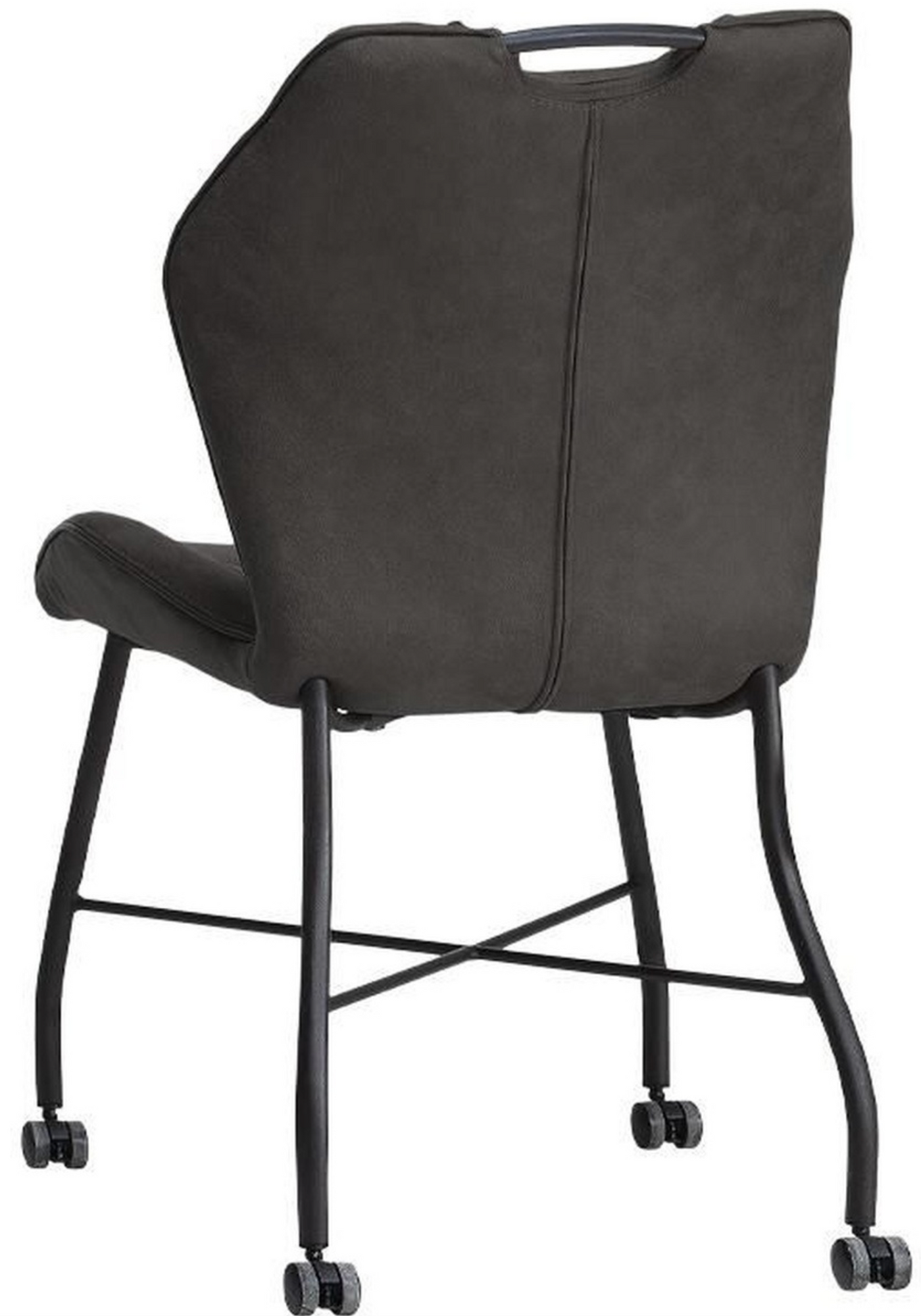 Stuhl mit Rollen Leeny Mikrofaser in 3 Farben Cognac-braun Olivgrün Anthrazit