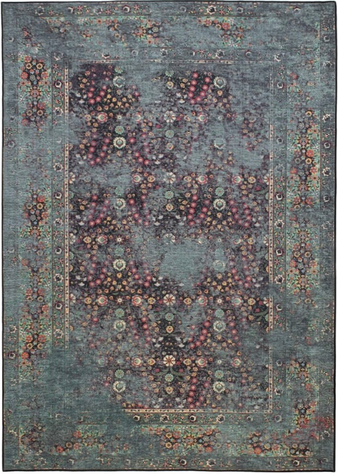 Teppich Waat Modern Vintage türkis blau rot Multi in 160x230cm
