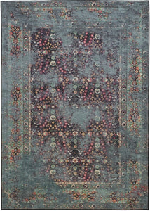 Teppich Waat Modern Vintage türkis blau rot Multi in 160x230cm
