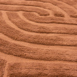 Design Fransenteppich Yashi terracotta rost braun 3D Muster Modern 2 Größen Baumwolle