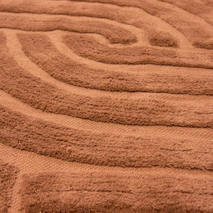 Design Fransenteppich Yashi terracotta rost braun 3D Muster Modern 2 Größen Baumwolle