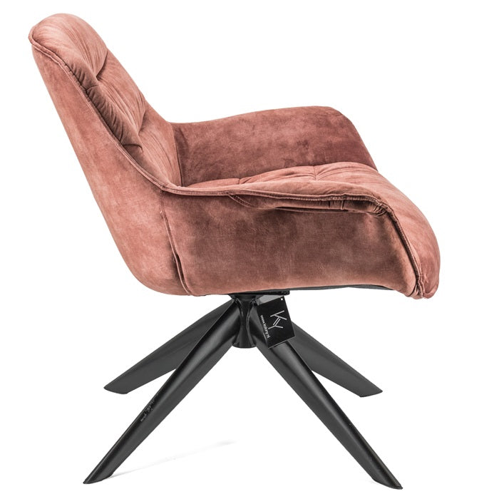 Samt Drehsessel Lounge Sessel anthrazit rosa/ pink grün Industrial 3 Farben