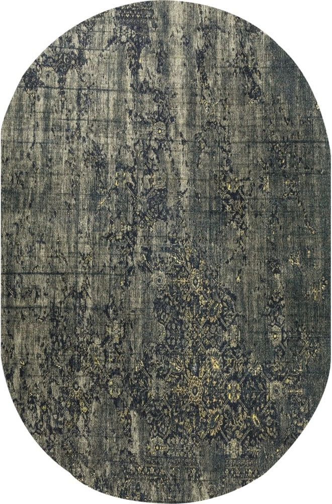 Design Teppich Abil oval Vintage Olivgrün in 160x230cm