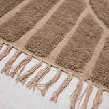 Design Fransenteppich Yashi beige braun sandfarbig 3D Muster Modern 2 Größen Baumwolle