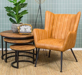 Fauteuil Foley en 2 coloris cognac anthracite similicuir