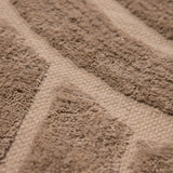 Design Fransenteppich Yashi beige braun sandfarbig 3D Muster Modern 2 Größen Baumwolle