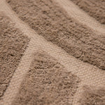 Lade das Bild in den Galerie-Viewer, Design Fransenteppich Yashi beige braun sandfarbig 3D Muster Modern 2 Größen Baumwolle
