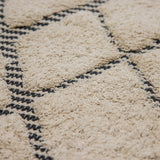 Design Fransenteppich Shev beige schwarz Modern 2 Größen Baumwolle