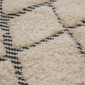 Design Fransenteppich Shev beige schwarz Modern 2 Größen Baumwolle