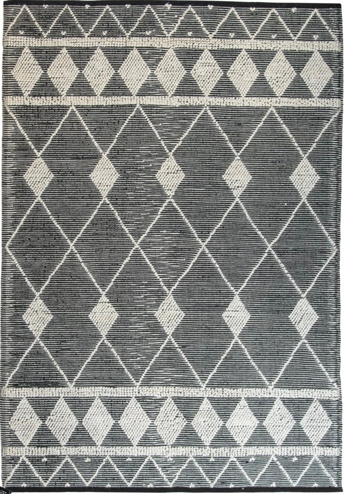 Design Teppich Kiety beige schwarz Modern 2 Größen Baumwolle