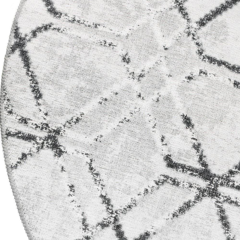 Design Teppich Opal rund Modern anthrazit silbergrau in 3 Größen