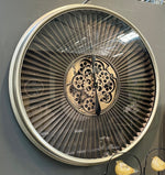Lade das Bild in den Galerie-Viewer, 80 cm Turbine Wanduhr rund silber grau Zahnrad animiert Wand Uhr Industrial
