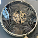 Lade das Bild in den Galerie-Viewer, 80 cm Turbine Wanduhr rund silber grau Zahnrad animiert Wand Uhr Industrial
