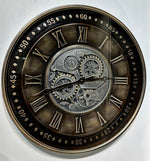 Lade das Bild in den Galerie-Viewer, Athen 60 cm Wanduhr Zahnrad Zählwerk Animation schwarz Bronze antik
