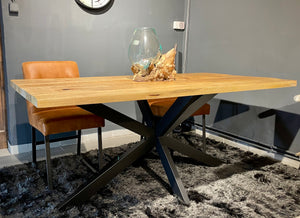 Esstisch Kalkutta Mango massiv 160 bis 240 in 4 cm Holz Dicke mit Spider Gestell in 5 Größen