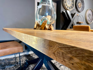 Esstisch Kalkutta Mango massiv 160 bis 240 in 4 cm Holz Dicke mit Spider Gestell in 5 Größen