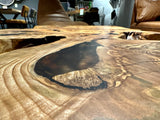 Massiver Epoxid Couchtisch aus Edelesche Holz 150 cm Epoxy Wohnzimmer Tisch Echtholz