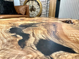 Massiver Epoxid Couchtisch aus Edelesche Holz 150 cm Epoxy Wohnzimmer Tisch Echtholz
