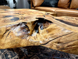 Massiver Epoxid Couchtisch aus Edelesche Holz 150 cm Epoxy Wohnzimmer Tisch Echtholz