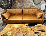 Vintage Sofa Keno Kamelleder 2,5 Sitzer Couch Echt Leder Cognac braun