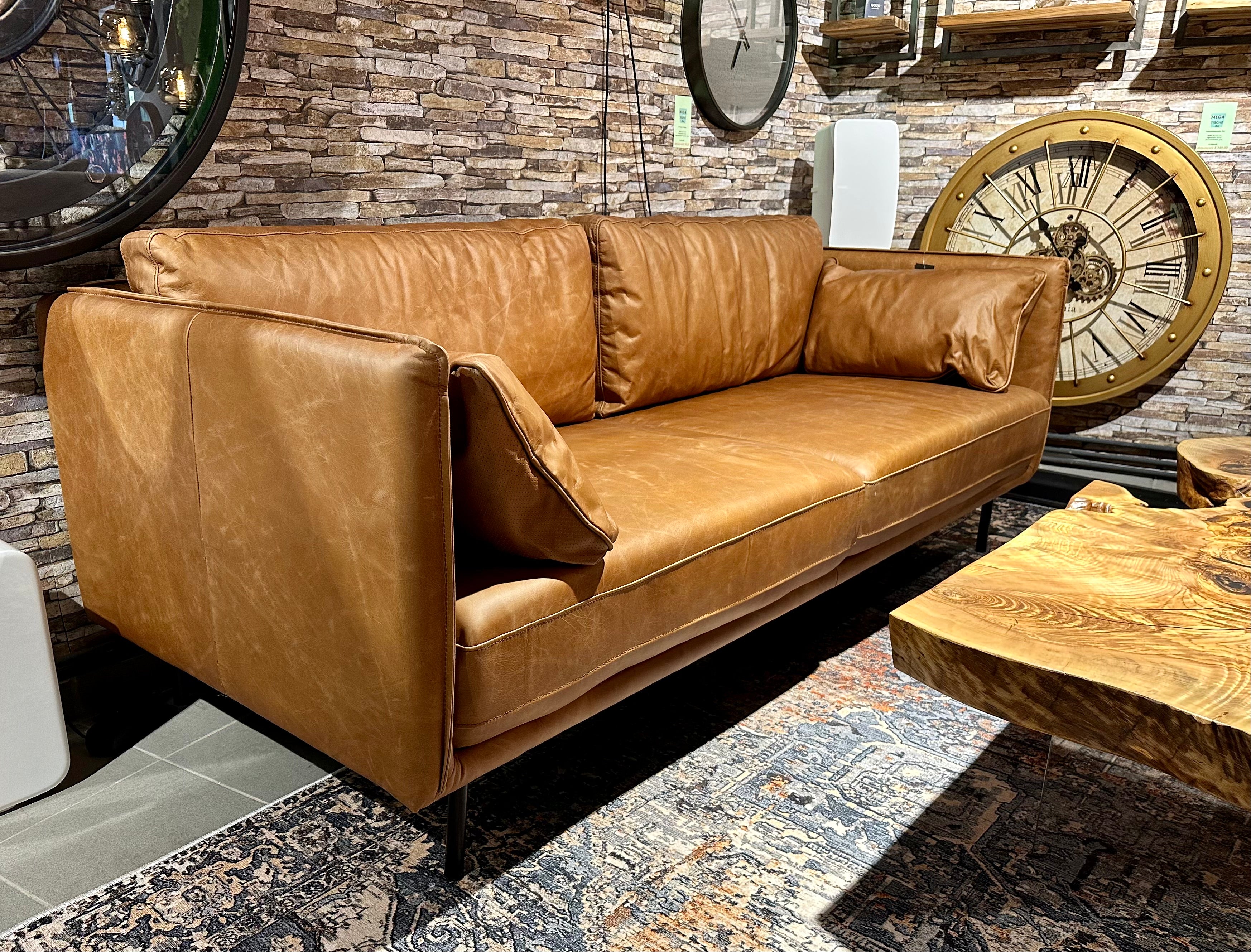 Cognac Sofa Læder | Baci Living Room