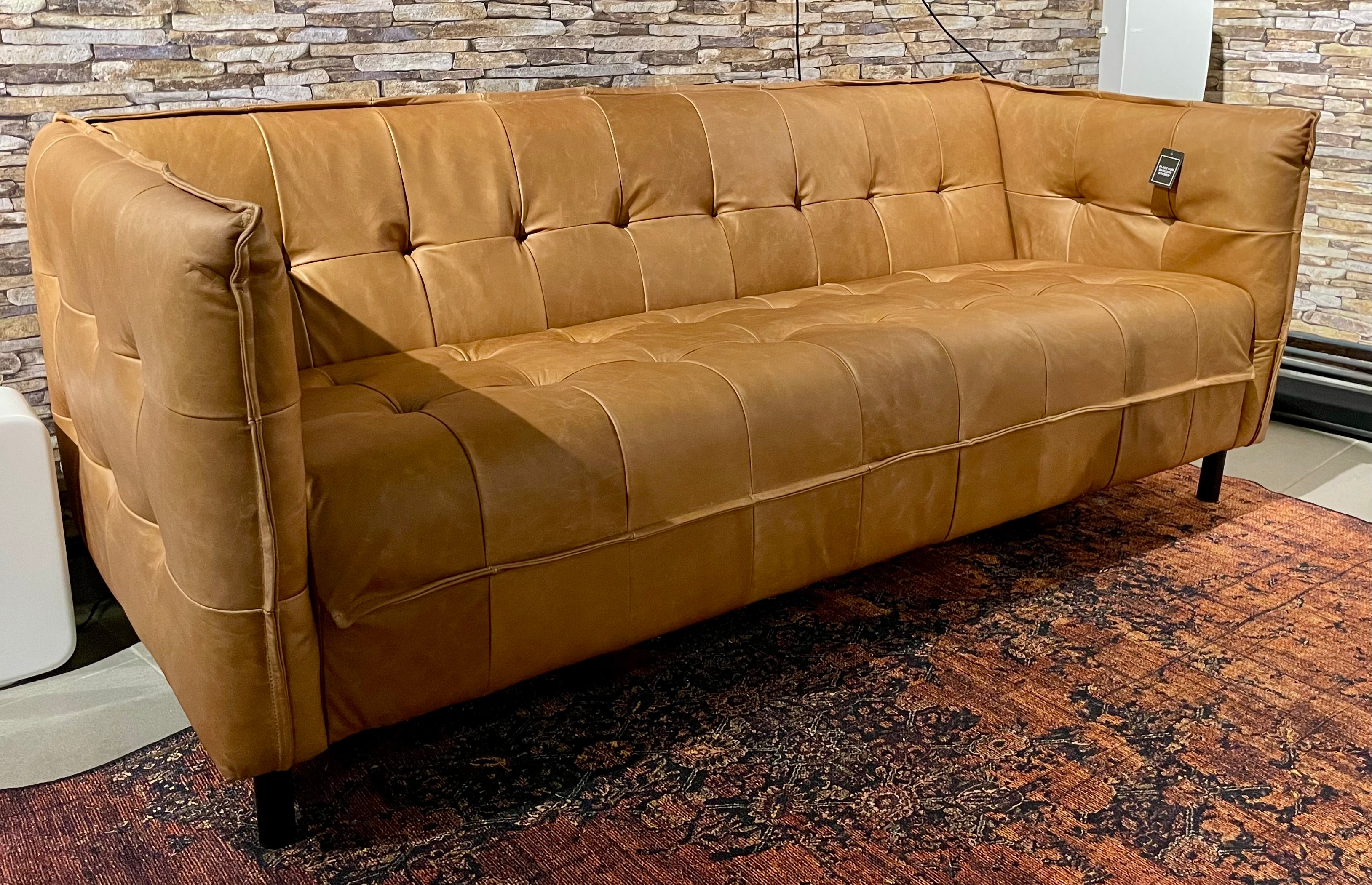 Vintage Kamelleder 3 er Couch Sahara Sofa Echt Leder Chesterfield Cognac