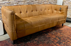 Vintage Kamelleder 3 er Couch Sahara Sofa Echt Leder Chesterfield Cognac