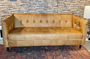 Vintage Kamelleder 3 er Couch Sahara Sofa Echt Leder Chesterfield Cognac