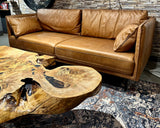 Vintage Sofa Keno Kamelleder 2,5 Sitzer Couch Echt Leder Cognac braun