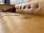 Lade das Bild in den Galerie-Viewer, Vintage Kamelleder 3 er Couch Sahara Sofa Echt Leder Chesterfield Cognac
