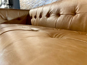 Vintage Kamelleder 3 er Couch Sahara Sofa Echt Leder Chesterfield Cognac