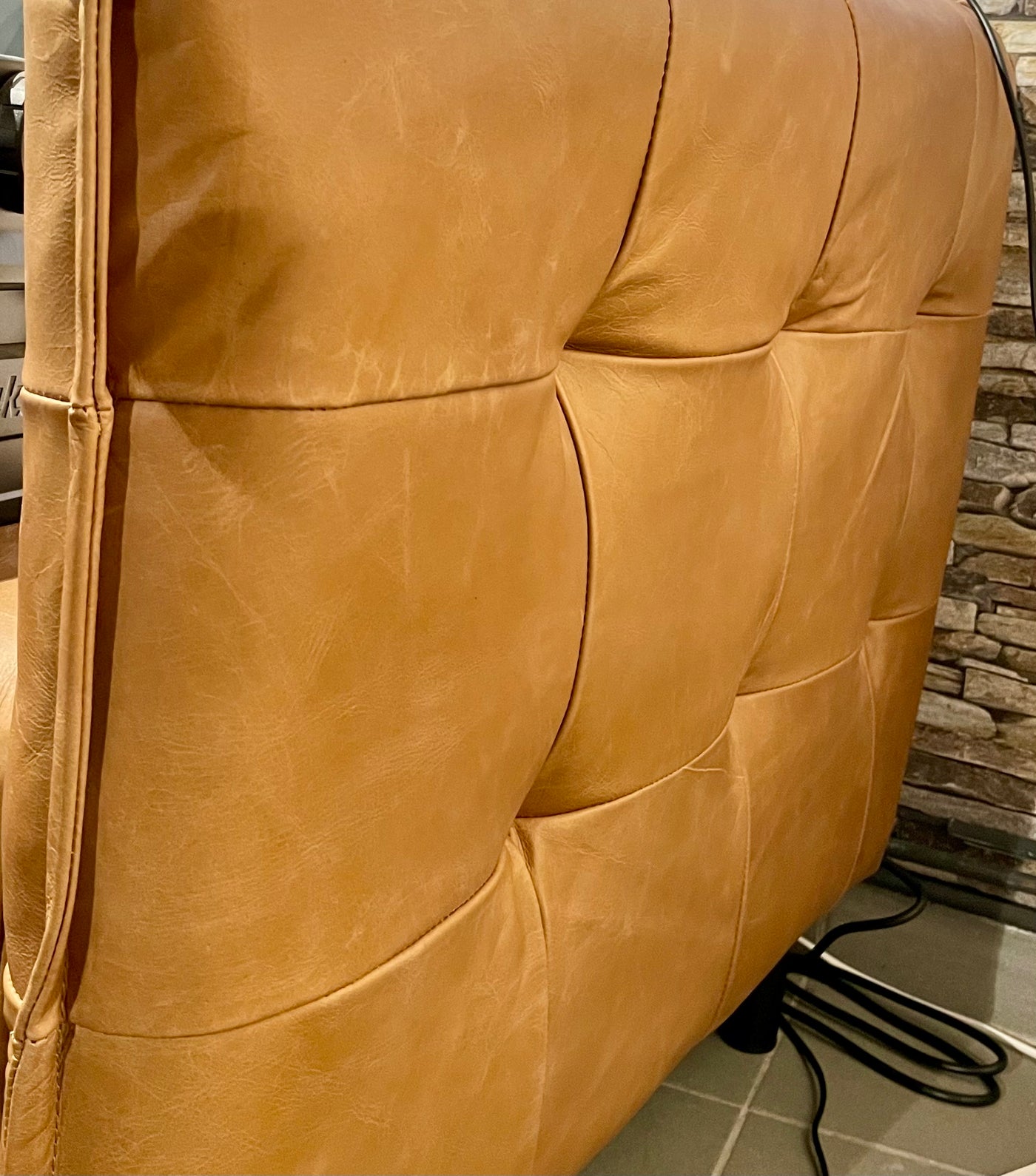 Vintage Kamelleder 3 er Couch Sahara Sofa Echt Leder Chesterfield Cognac