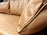 Vintage Sofa Keno Kamelleder 2,5 Sitzer Couch Echt Leder Cognac braun