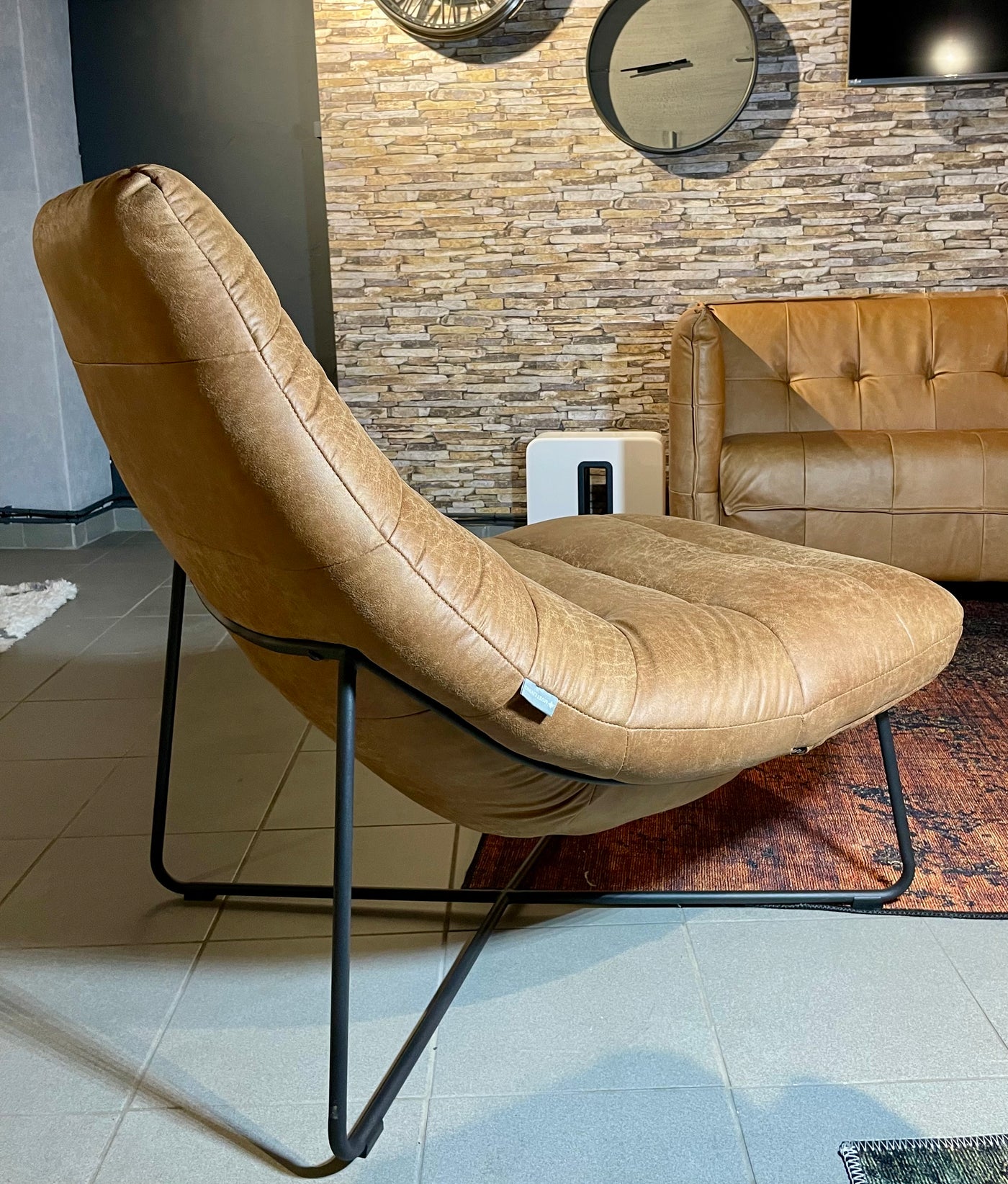 Chill & Lounge Sessel Amsterdam Cognac Braun Mikrofaser Kunstleder