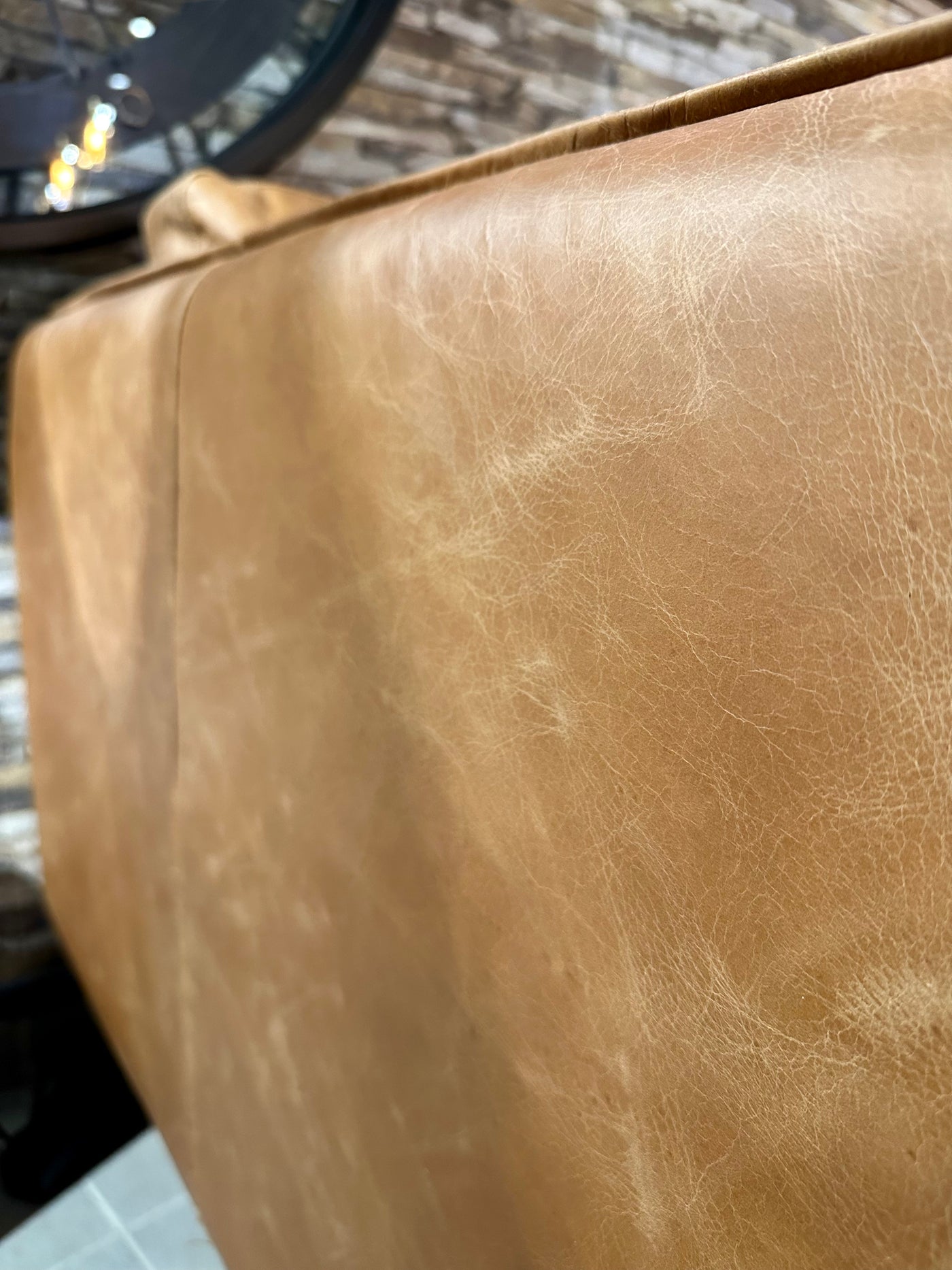 Vintage Sofa Keno Kamelleder 2,5 Sitzer Couch Echt Leder Cognac braun