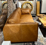 Vintage Sofa Keno Kamelleder 2,5 Sitzer Couch Echt Leder Cognac braun