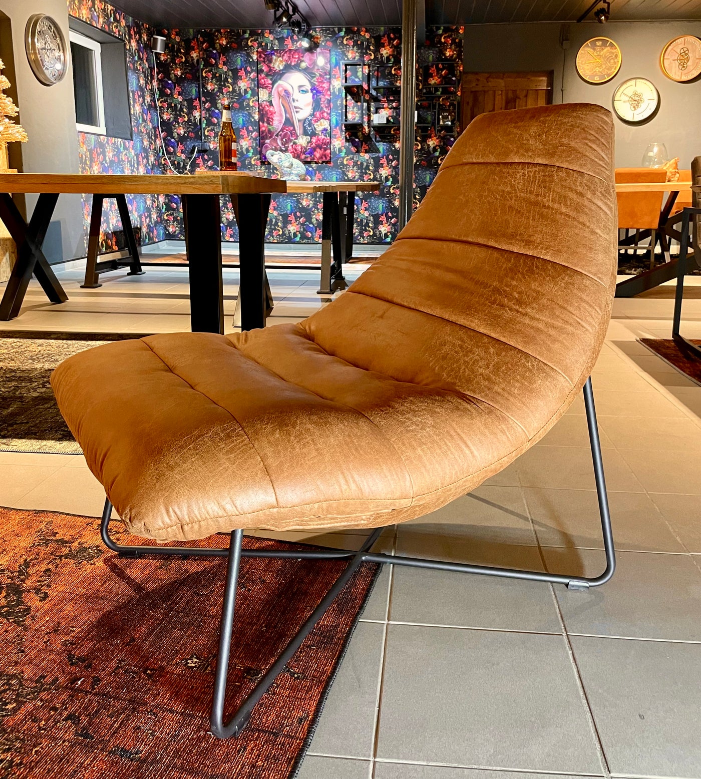 Chill & Lounge Sessel Amsterdam Cognac Braun Mikrofaser Kunstleder