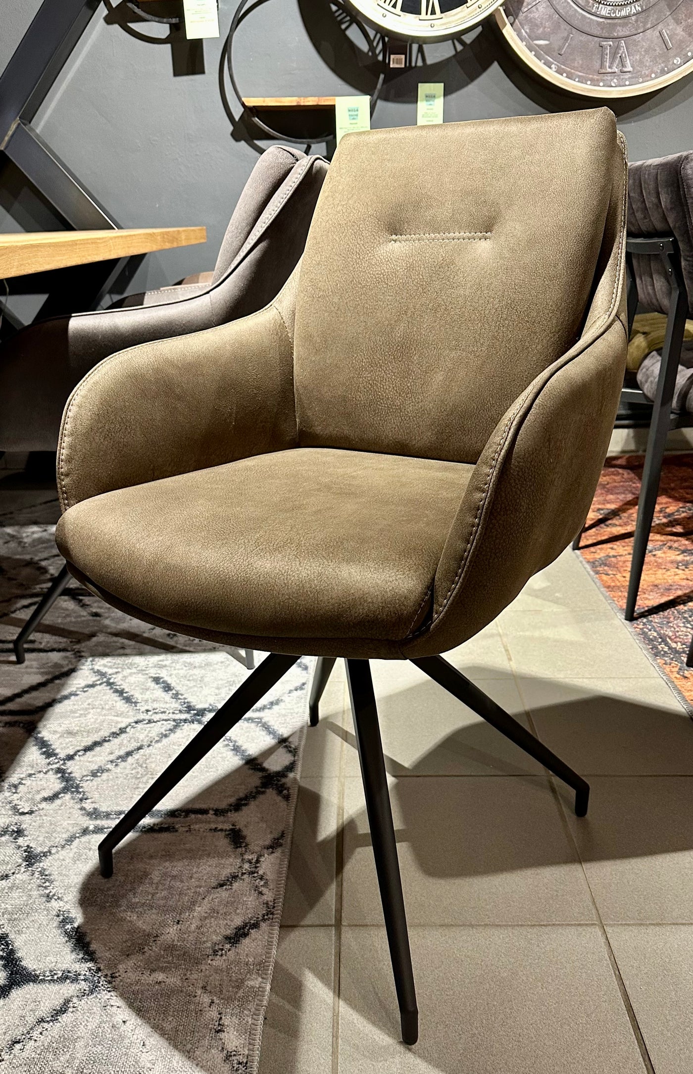 Drehbarer Esszimmer Stuhl Tina in 6 Farben Taupe Grün Anthrazit Beige Grau