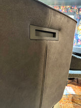 Freischwinger Armlehnenstuhl Logant Mikrofaser in 3 Farben Cognac Grün Anthrazit