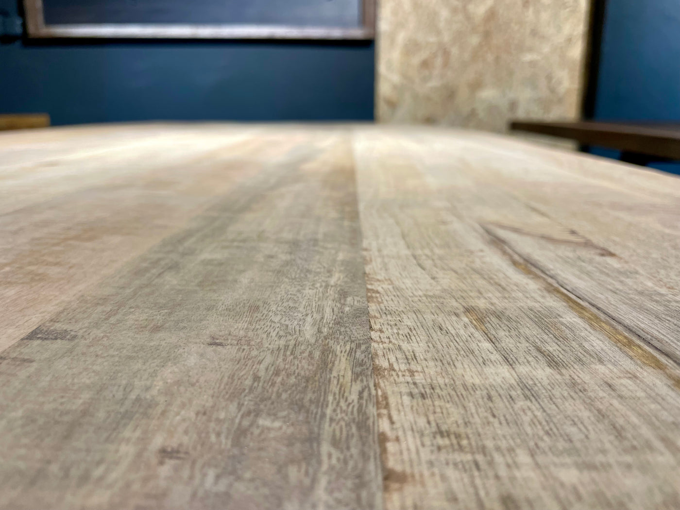 210 cm Mango hell Holz Esstisch Malibu mit X Metall Gestell schwarz 4 cm massiv