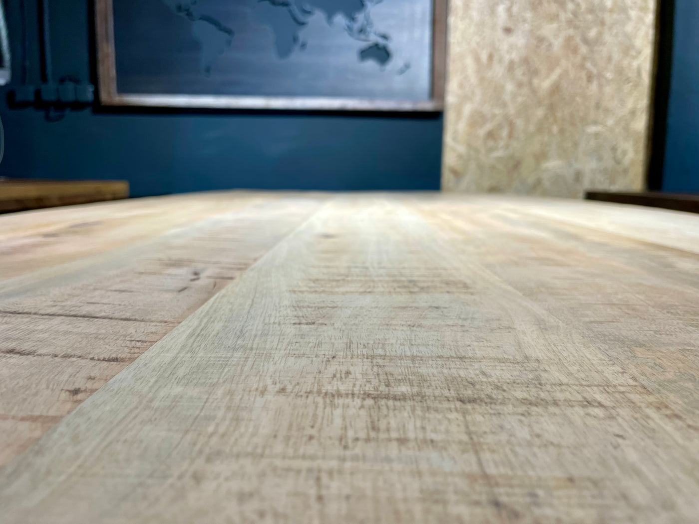210 cm Mango hell Holz Esstisch Malibu mit X Metall Gestell schwarz 4 cm massiv