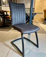Freischwinger Stuhl Amaro Kunstleder in 3 Farben Cognac Grün Anthrazit mit Metallgestell