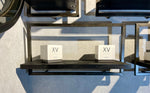 Lade das Bild in den Galerie-Viewer, BLACK SHELFMATE Typ A schwarz Wandregal Industrial Möbel Teakholz Metall Blankstahl Hängeregal Industrie Stil Regal Used Look Teak Holz
