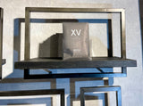 Étagère murale noire BLACK SHELFMATE Type C Meuble industriel Teck Métal Acier brut Étagère suspendue Style industriel Étagère aspect vieilli Bois de teck