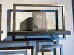 Lade das Bild in den Galerie-Viewer, BLACK SHELFMATE Typ C Wandregal schwarz Industrial Möbel Teakholz Metall Blankstahl Hängeregal Industrie Stil Regal Used Look Teak Holz
